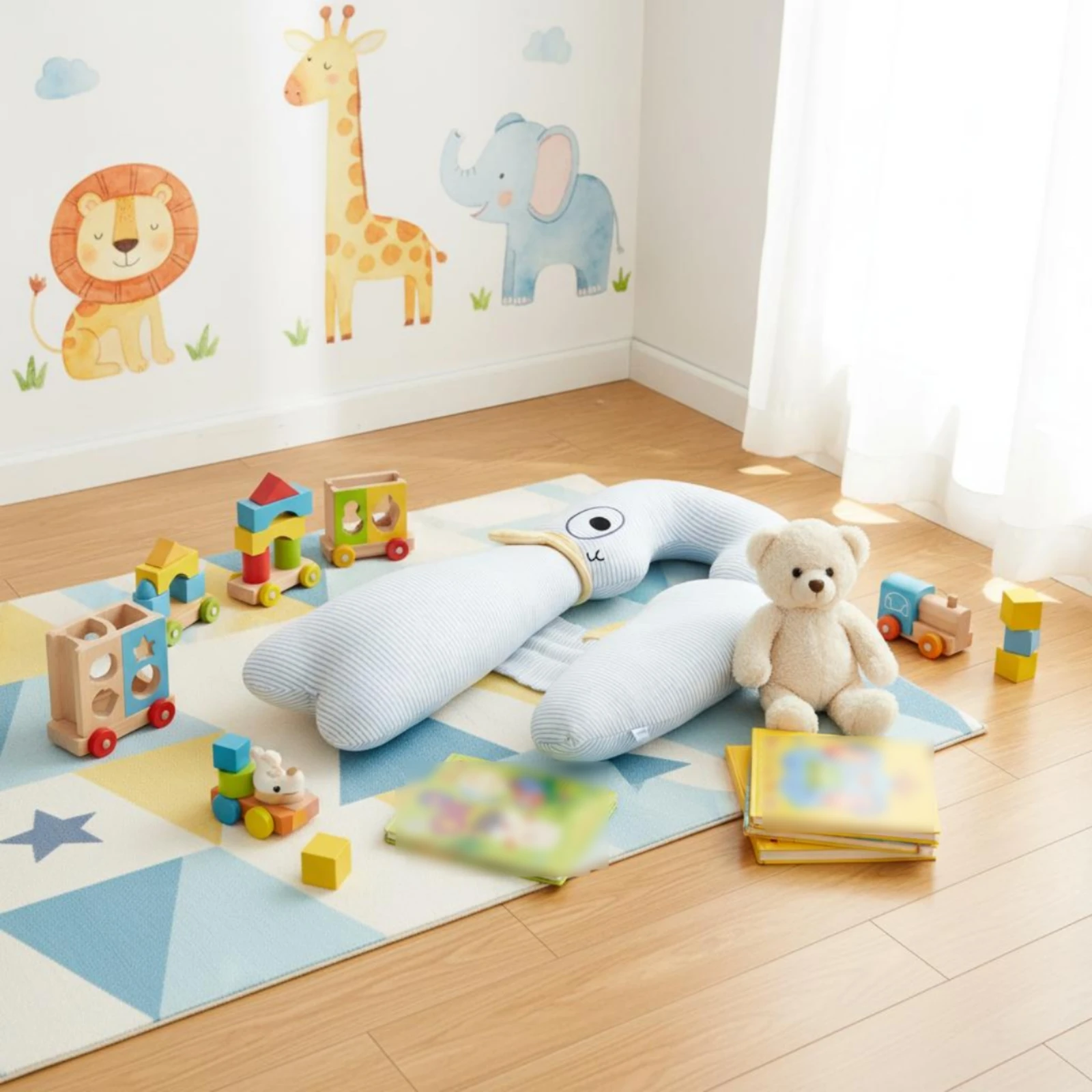 子供用睡眠枕-コットンキッズボディピロー-寝具-サポート力のある肌に優しい