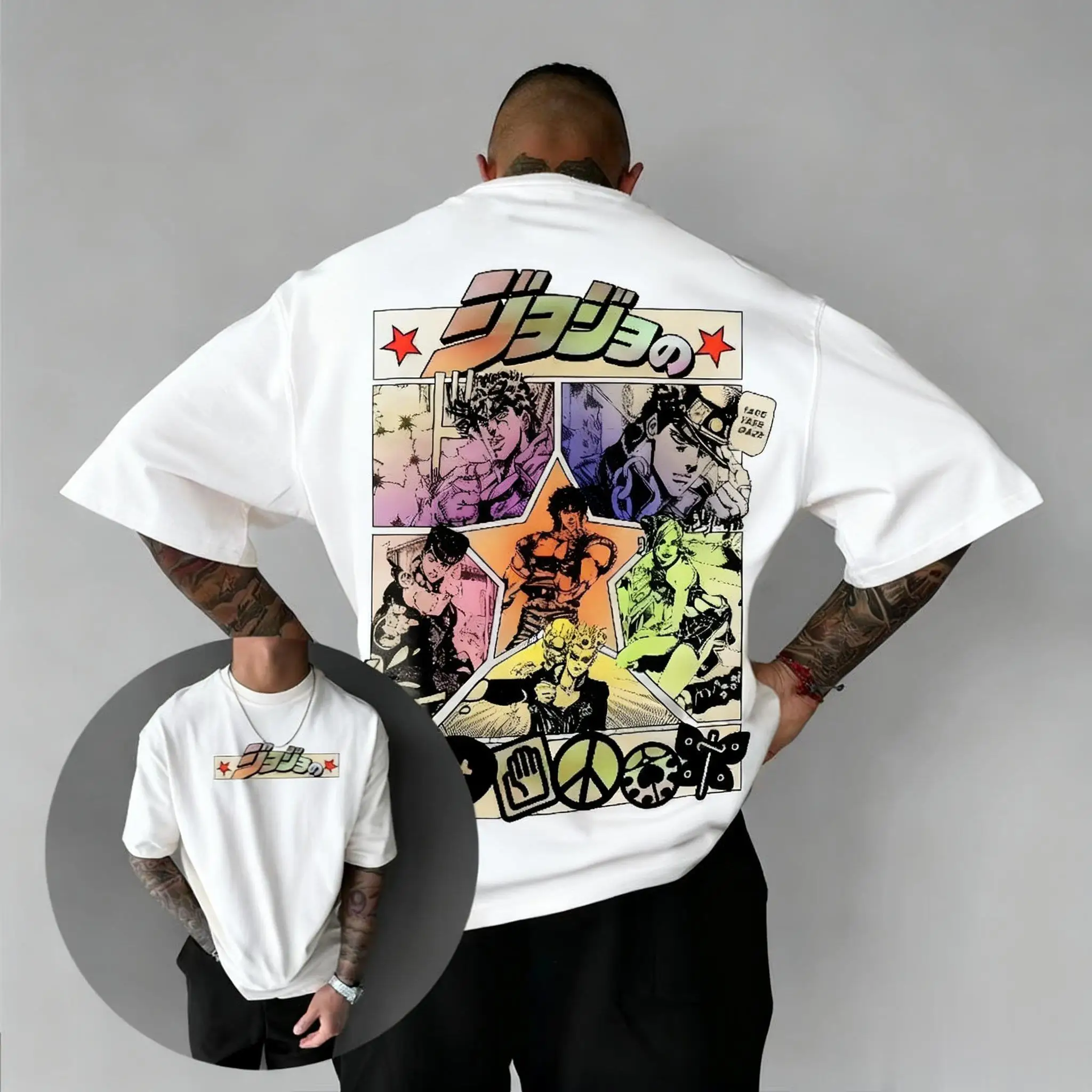 

Y2k Oversized Japanese Anime Graphic T Shirt Men Streetwear Women Loose Cotton Short Sleeve Tee Casual Tops Summer Tredny New