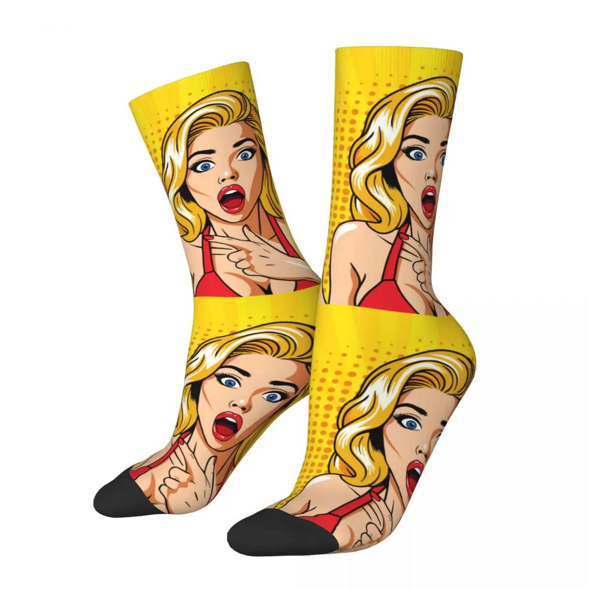 Happy Mood In Life Comic Sock Printed Man Polyester