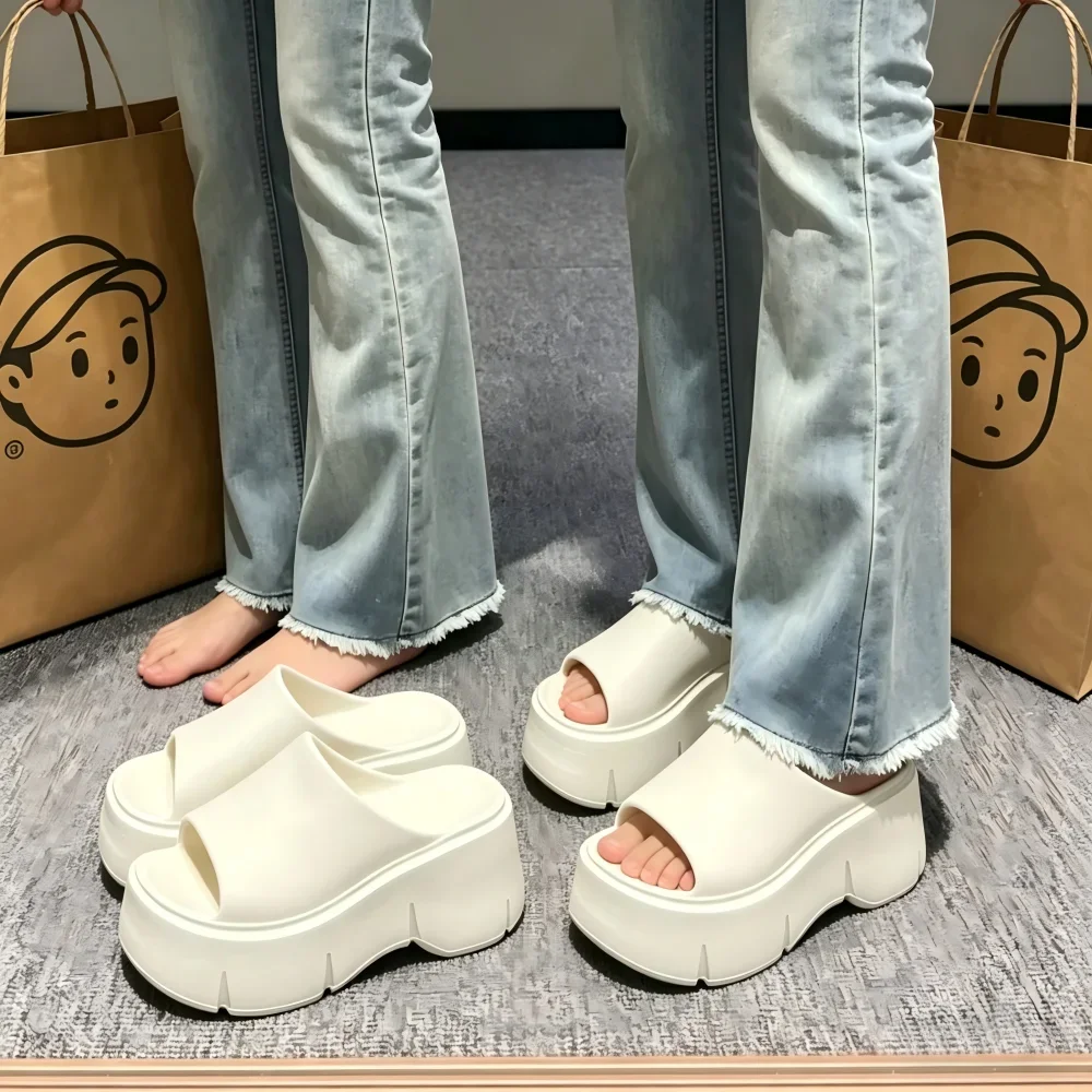 ZUOFU Sandalen mit dicker Sohle für Damen, EVA-Plateau-Slipper, rutschfeste Strandsandalen, Sommer-Damen-Slides, weiche Keilabsatz-Hausschuhe – Detail 1