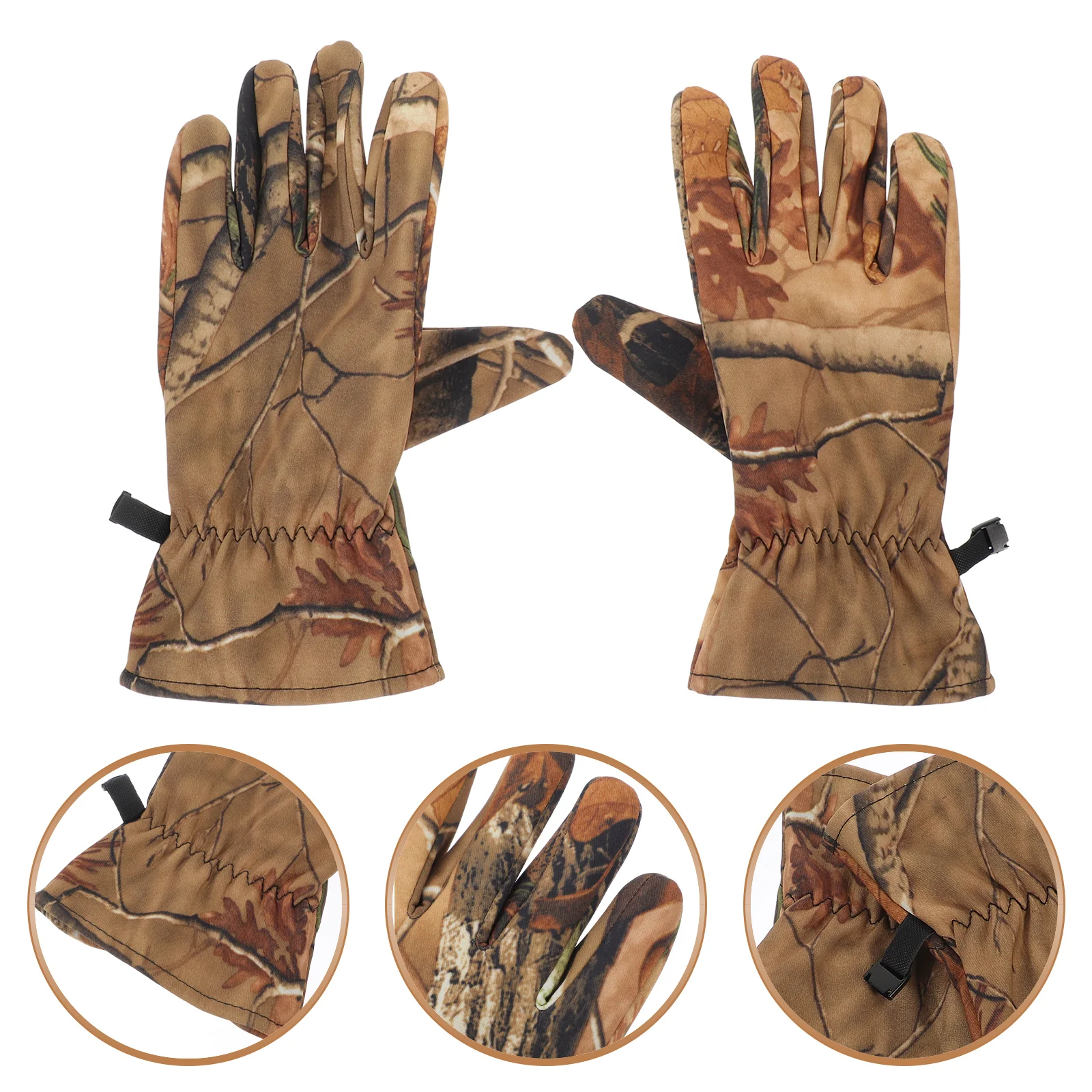 Guantes de caza Dedo completo Cálido Camuflaje al aire libre Impermeable Antideslizante Vestido antideslizante para mujeres