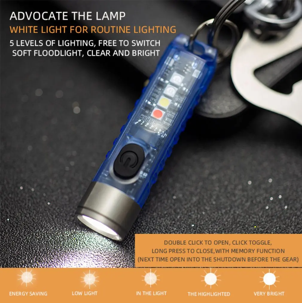 Flashlight Ultra Bright LED T6 Lamp Beads Waterproof Torch Zoomable 5 Lighting Modes Multi-function USB Searchlight