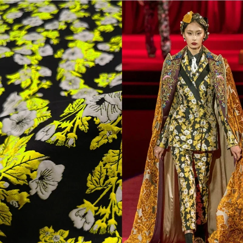 

Высококачественная тканая жаккардовая ткань для шитья одежды, окрашенная в пряже парчовая мода, женское платье, костюм, пальто, материал, ткань на метр