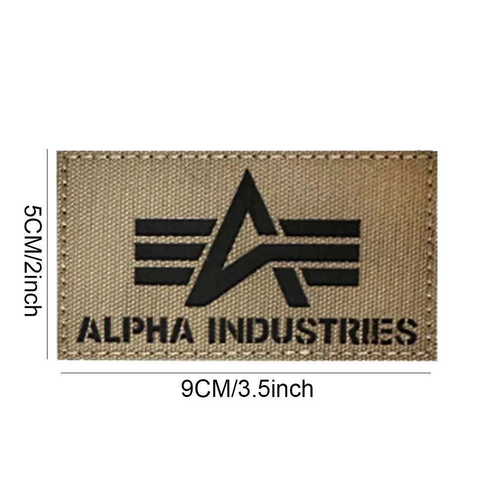 1 Stück reflektierendes Alpha-Abzeichen-Armband ALPHA leuchtendes Klett-Armband-Rucksack-Patch