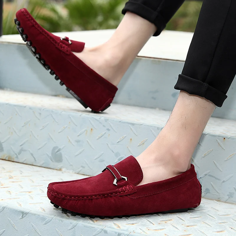 أحذية Penny Loafers Moccasin للرجال سهلة الارتداء على أحذية القوارب المسطحة #6