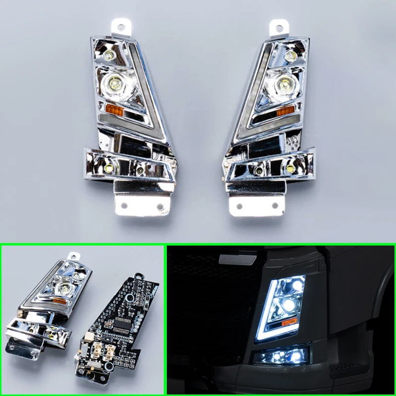 LED 1 Set Simulation Plastic Headlight Module for 1/14 Tamiya RC Truck VOLVO FH16 56360 Diy Parts Toys