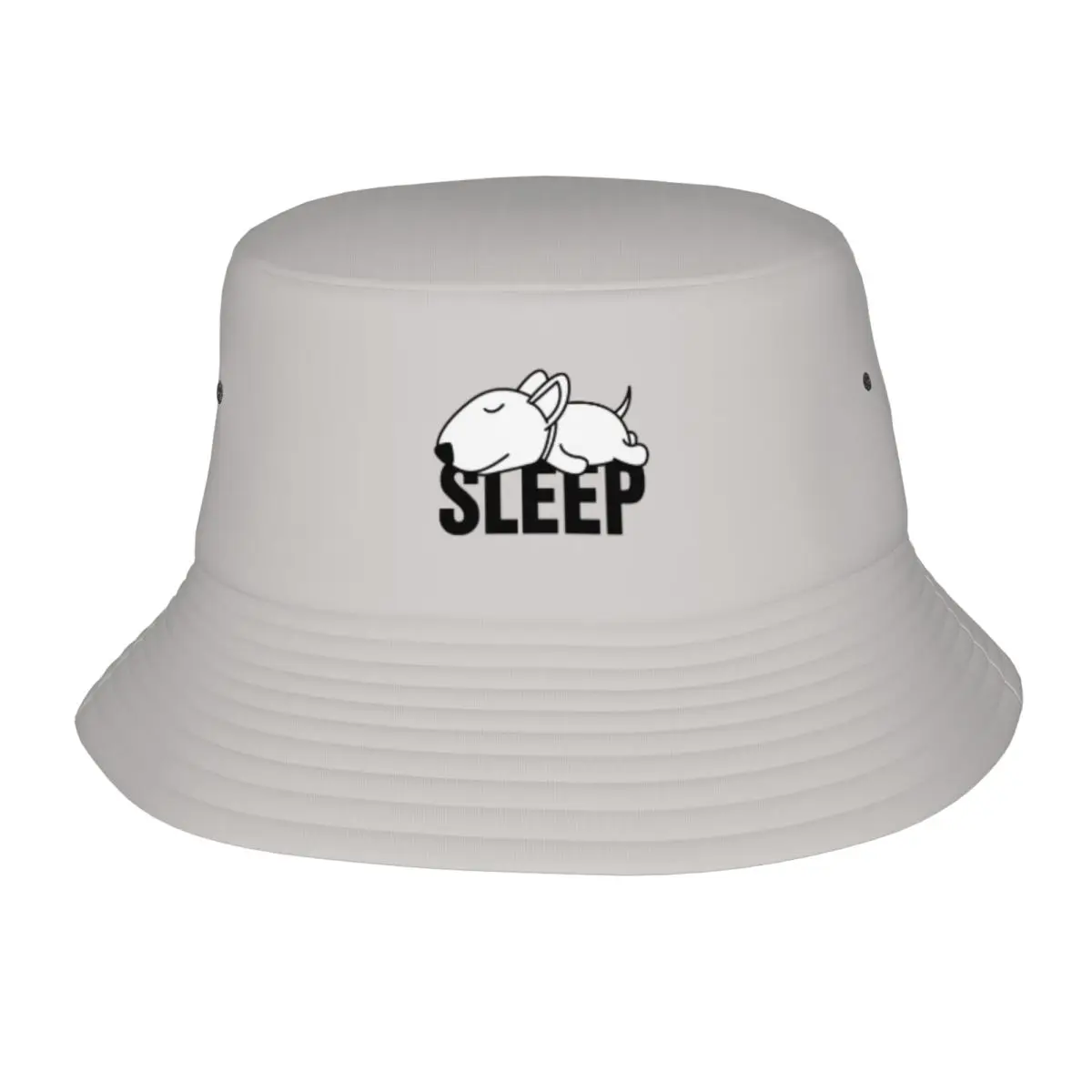 Custom Sleeping Bull Terrier Dog Bucket Hat Women Men Cartoon Animal Outdoor Sun Summer Fishing Cap