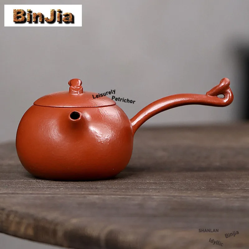 

100ml High-end Yixing Purple Clay Teapots Handmade Ruyi Xishi Pot Raw Ore Dahongpao Mud Tea Soaking Kettle Zisha Tea Set Craft