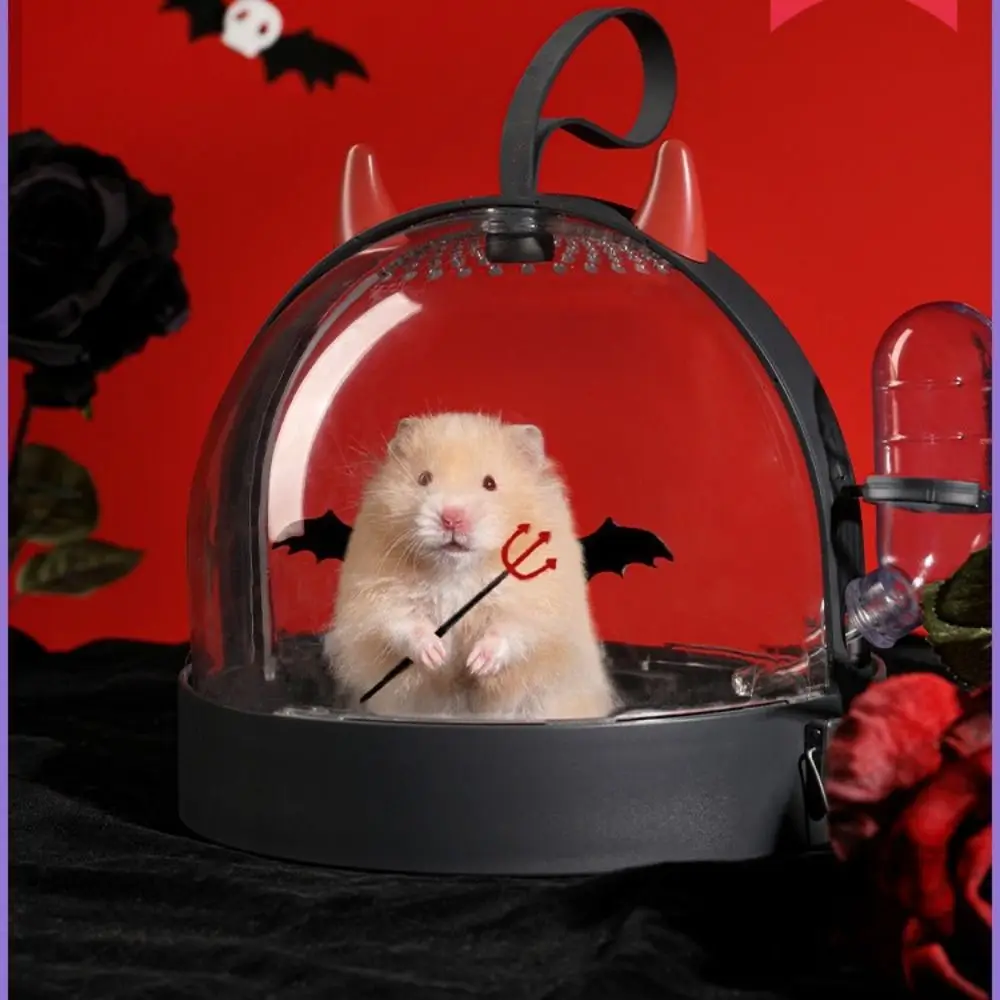 

Durable Transparent Hamster Carry Cage Water Bottle Portable Hamster Carry Box Handle Snap Buckle Pets Outgoing Bag Travel