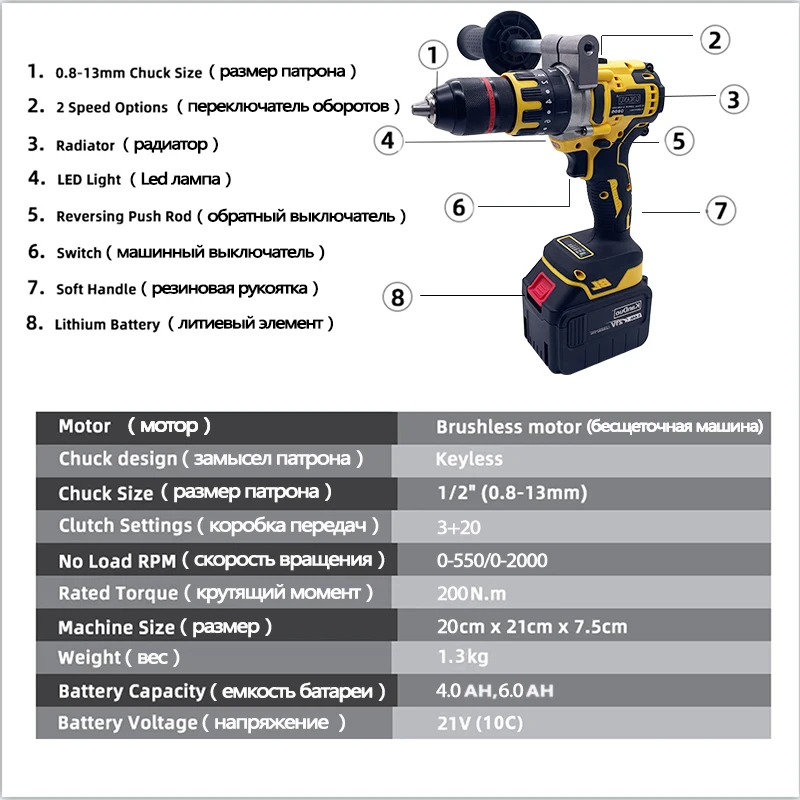 Imagem -04 - Brushless Gelo Pesca Furadeira Elétrica Ice Diamond Super Torque Compatível com Makita Bateria Novo