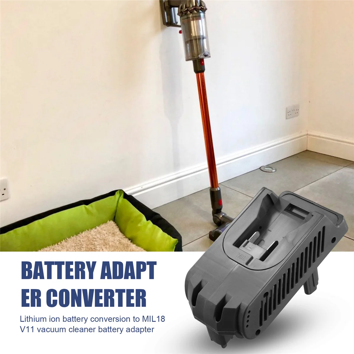ABRG แบตเตอรี่อะแดปเตอร์สําหรับ Milwaukee 18V Li-Ion แบตเตอรี่แปลงสําหรับ Dyson V11 เครื่องดูดฝุ่น MIL18V11
