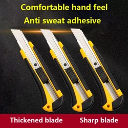 5PC/10PC 25mm Utility Knife SK5 Stainless Steel Blade Retractable Knife Box Cutter Snap-off Pocket Utility Knives Cut Rope Paper