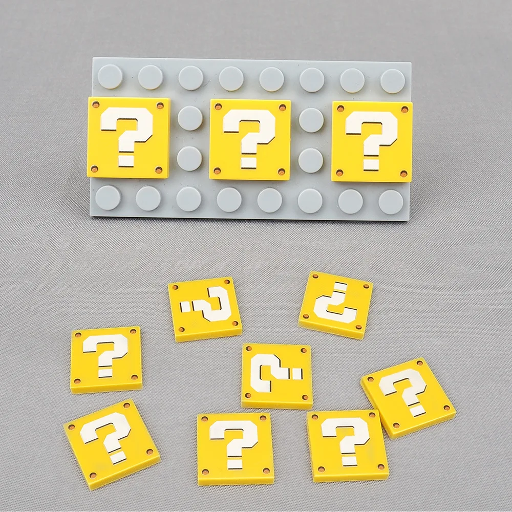 MOC 10PCS Question Mark 3068 2X2 Pattern Building Blocks Light Panel Compatible Board Bricks Particle Game Toy Children Kid Gift