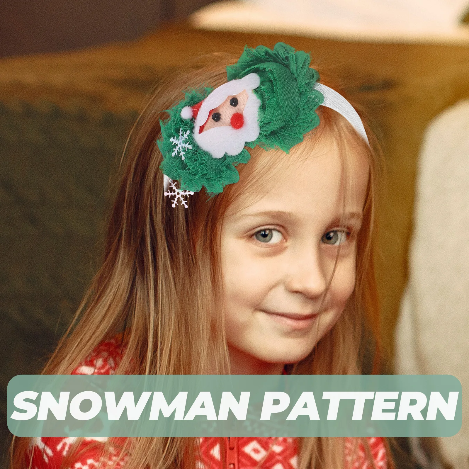 

2Pcs Baby Christmas Headband Santa Flower Pattern Adjustable Headdress for Kids Party Costume Accessory Lightweight Comfortable