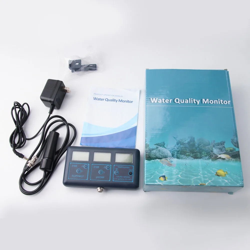 Outdoor for Living Water Quality Tester Moisture 7in1 ABS Analyzer Digital Multi-Parameter Water PH Tester Outdoor