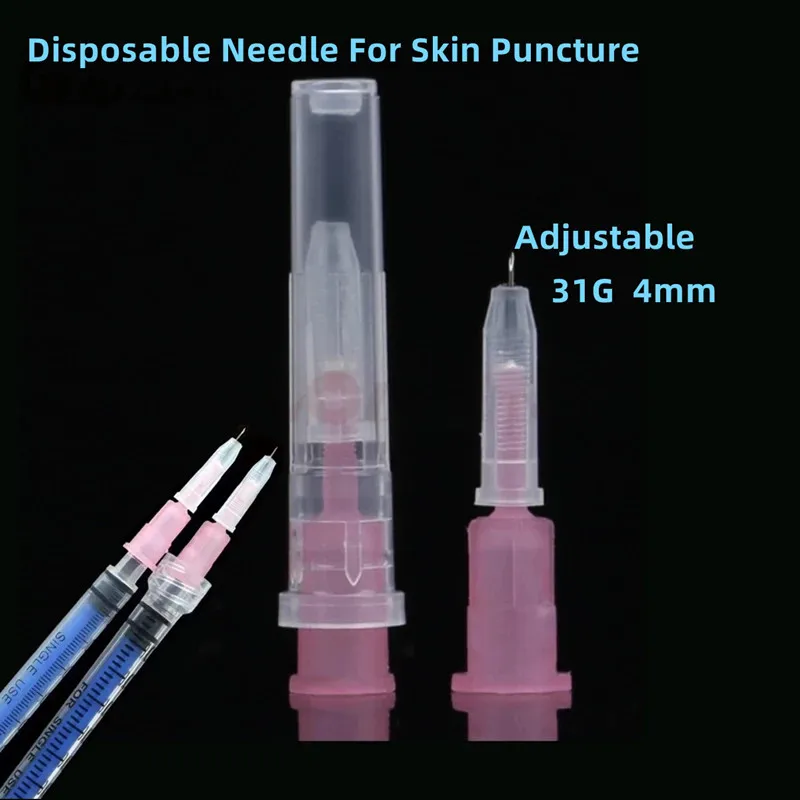 Nano Skin Injection Needle 34g 1.5/4mm/ Adjustable 31g 4mm/ Sterile Skin Gel Injection Microneedle