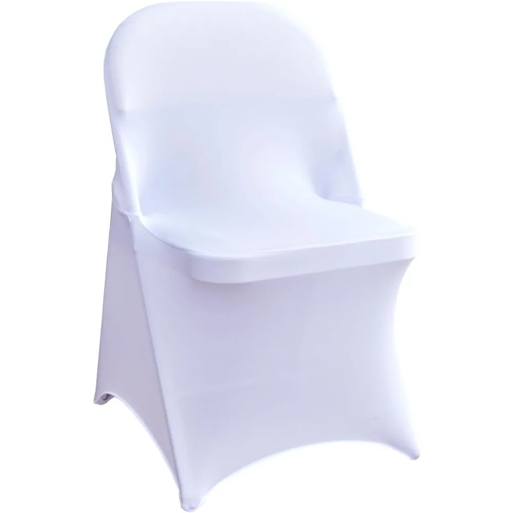 

50 упаковок универсальных чехлов на сиденья из белого спандекса с эластичной резинкой для защиты складных стульев