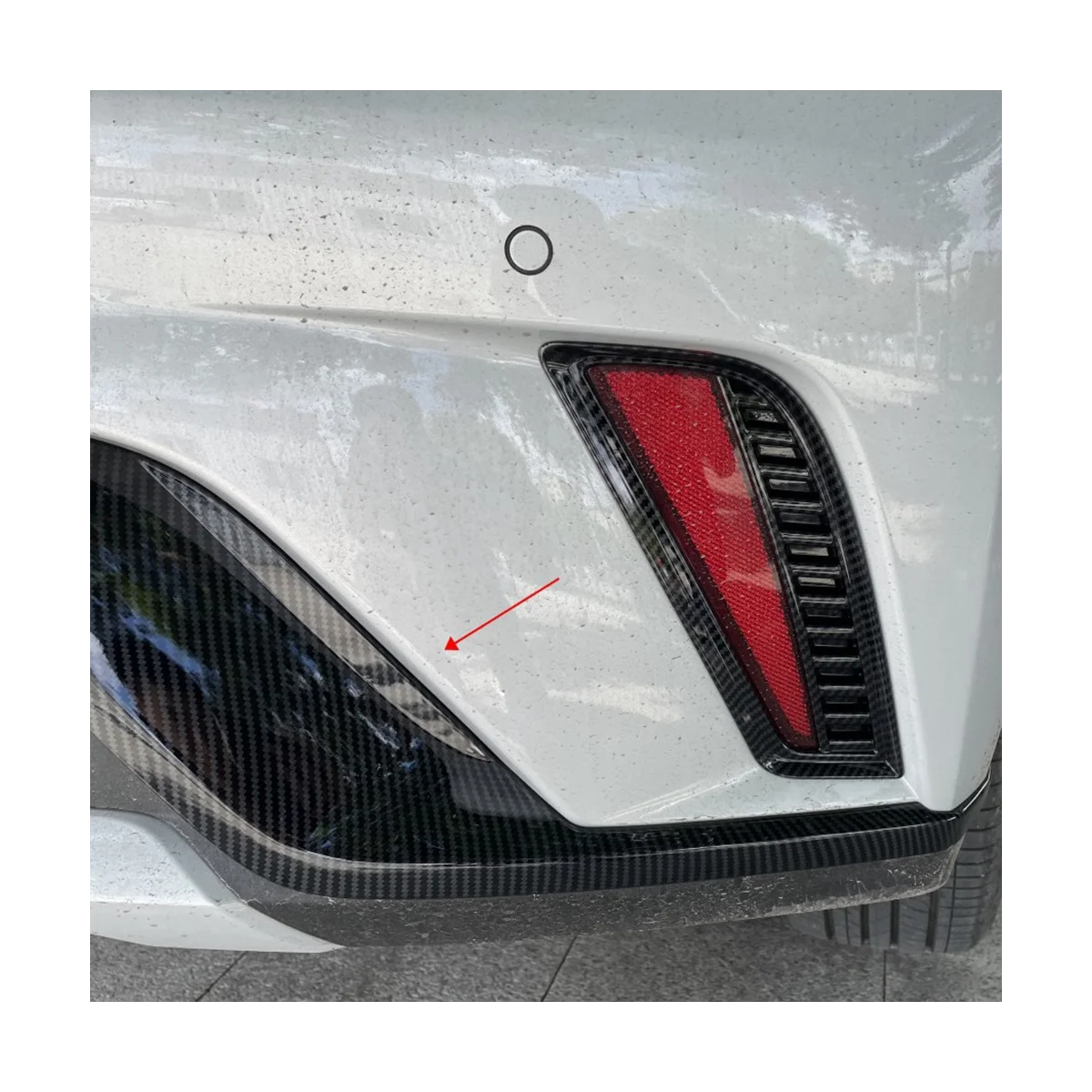 Car Carbon Fiber ABS Rear Fog Light Trim Bezel Cover Trim Stickers for BYD Dolphin Atto1 EA1 2022 2023