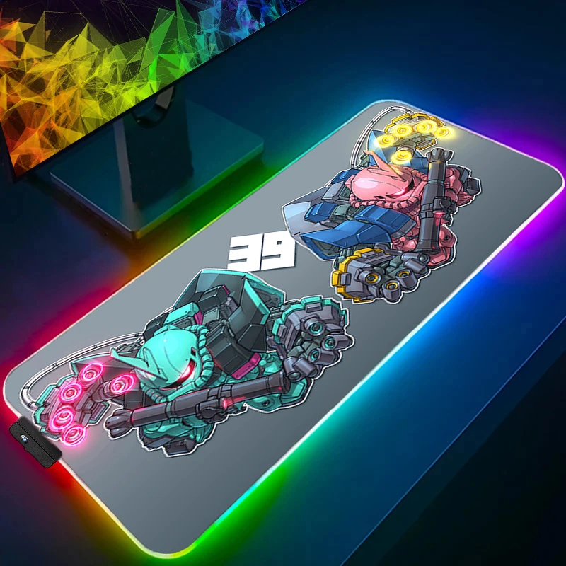 

RGB Large E-sports Mouse Pad Smooth Flexible Gamer 90x40cm Mechanical Warrior G-gundam Z-zaku II Keyboard Backlight LED Mosuepad