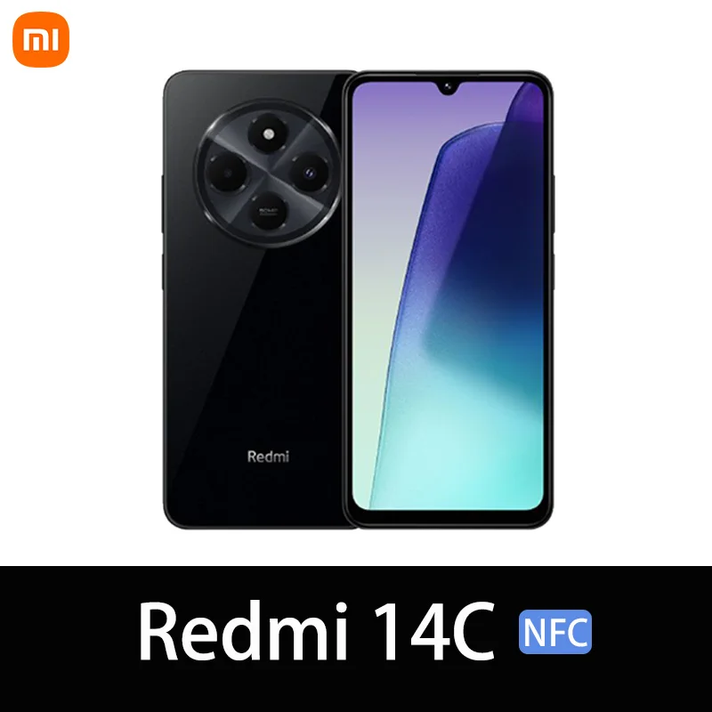 Xiaomi Redmi 14C NFC, Teléfonos inteligentes，MediaTek Helio G81-Ultra,Pantalla 6,88",120 Hz,Doble cámara con IA de 50 MP