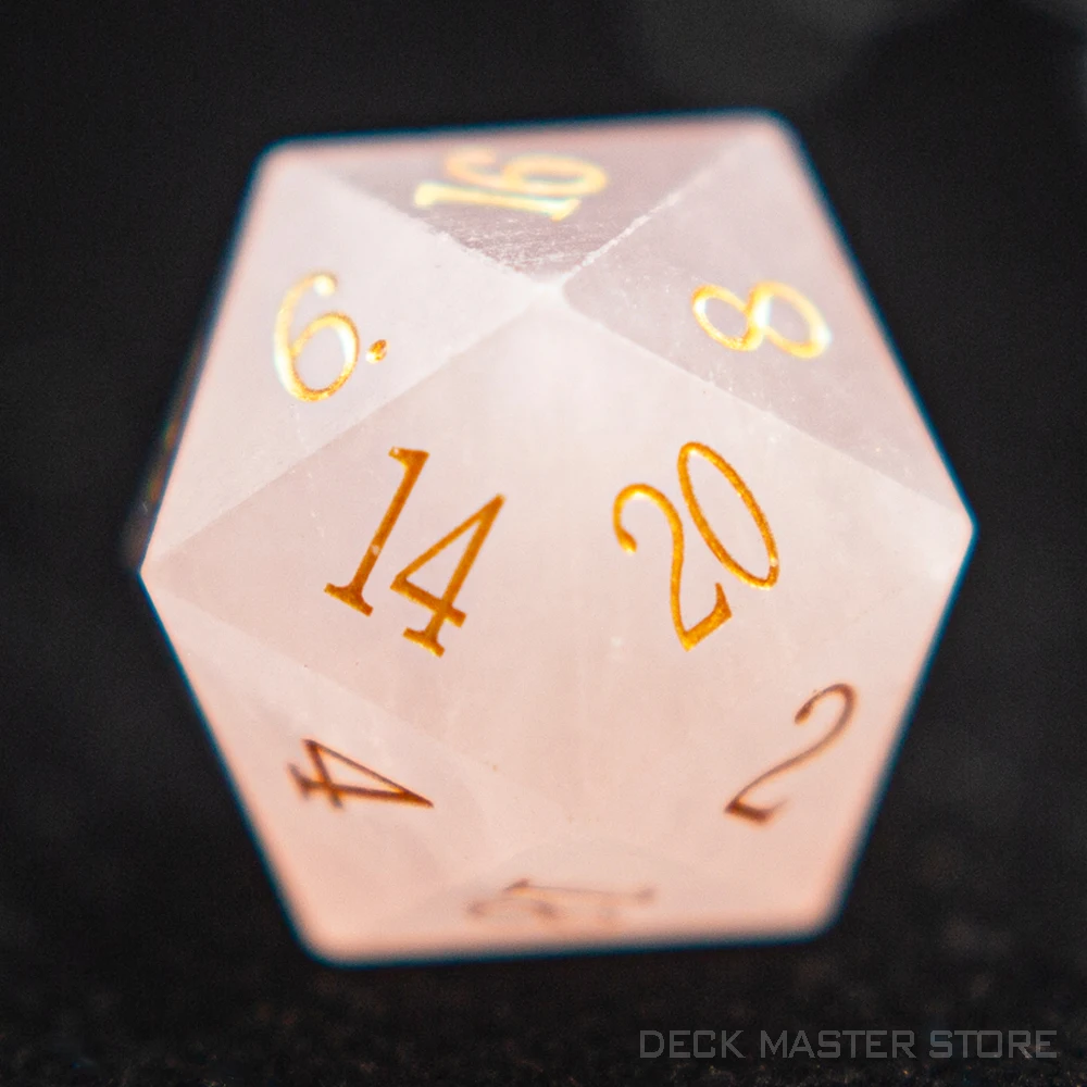 

Rose Quartz Dice Polyhedral Gemstone Various Shapes Digital D20 DnD Dice for D&D TRPG Magic Tabletop Games Board Games Dice