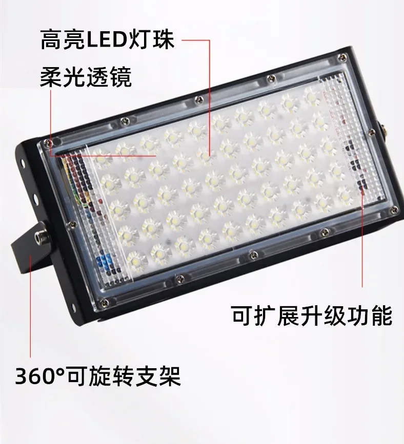 LED Floodlight 150W 100W 50W Outdoor Wall 220V 240V Black Floodlight street IP65 Waterproof Reflector Garden Lighting