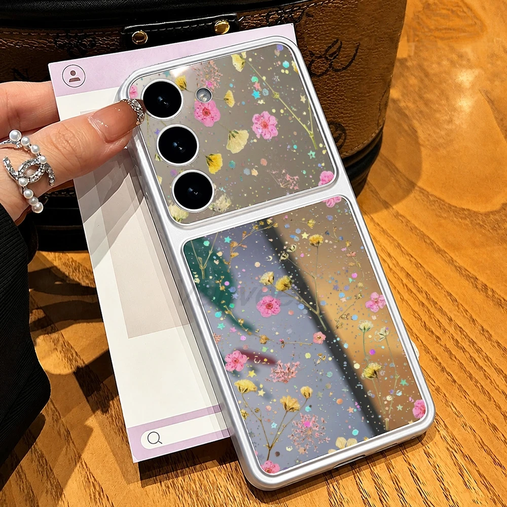 Silicone Mirror finish Phone Case For Samsung S25 Ultra A57 S26 Ultra A56 A55 A37 A17 A07 S24 FE A26 S23 FE Cover Capinha Caha