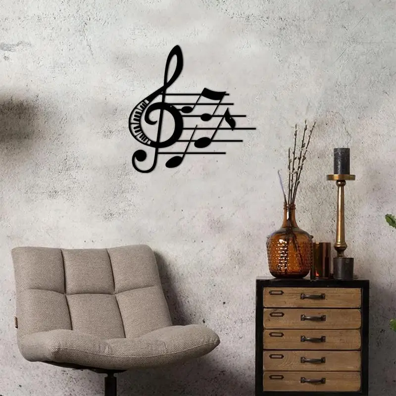 

Iron Wall Sculptures Realistic Music Note Design Wall Hanger Wall Art Decor Wall Sculptures Fine Cutting Enhances Ambiance