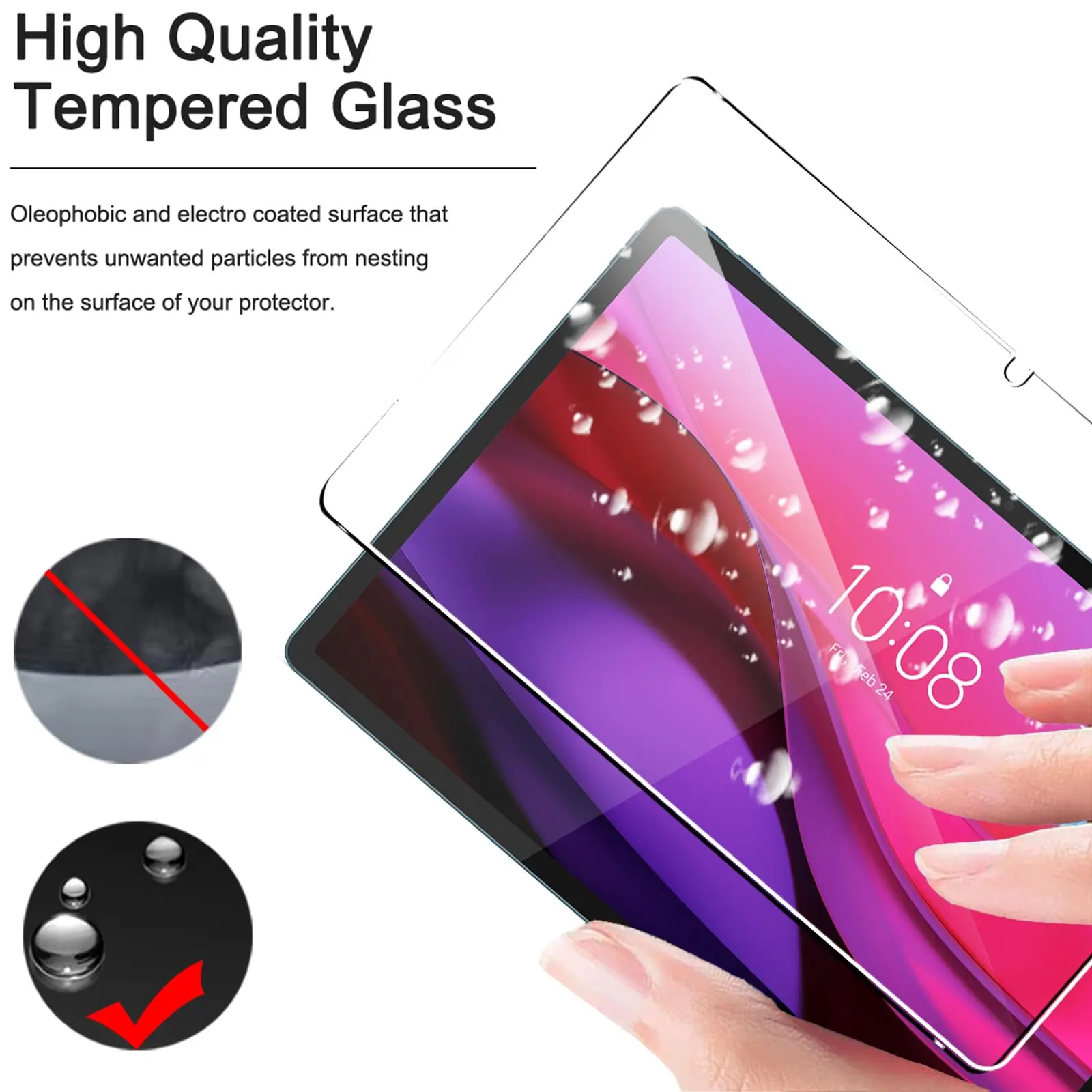 Tempered Glass for Lenovo Yoga Tab Plus/Lenovo Idea Tab Pro 12.7" Screen Protector without bubble 9H Hardness Scratch Resistant