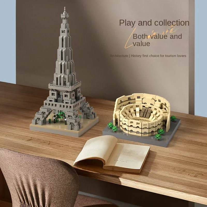 Mini Blocks World Architecture Adult Assembling Building Bricks Toys for Children Present Educational Gifts Big Ben Colosseum