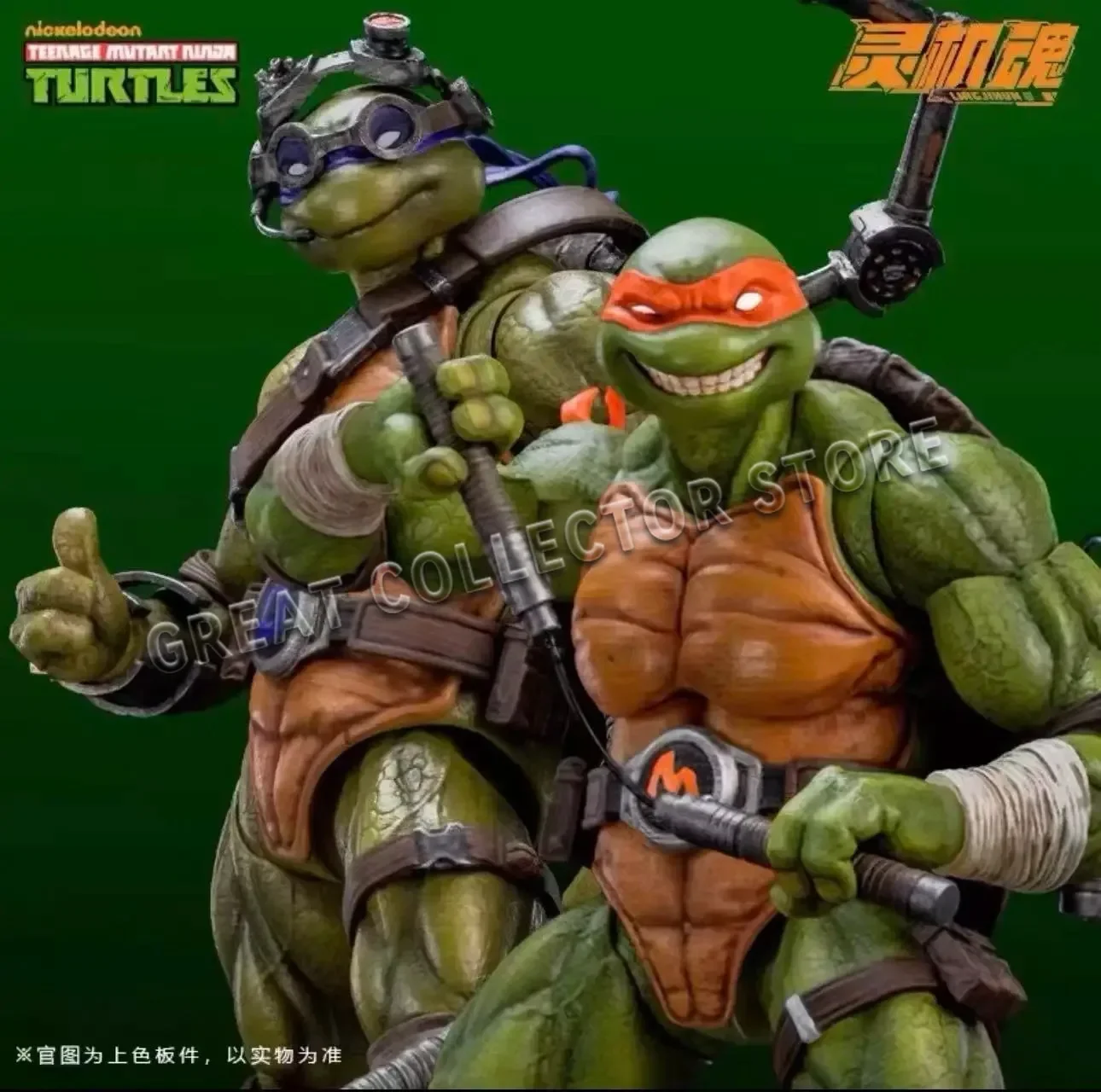 Ling JiHun 1/12 Scale Teenage Mutant Ninja Turtles Raphael & Leonardo 2-Pack Set Articulated Action Figure Collectible for Adult - view 3