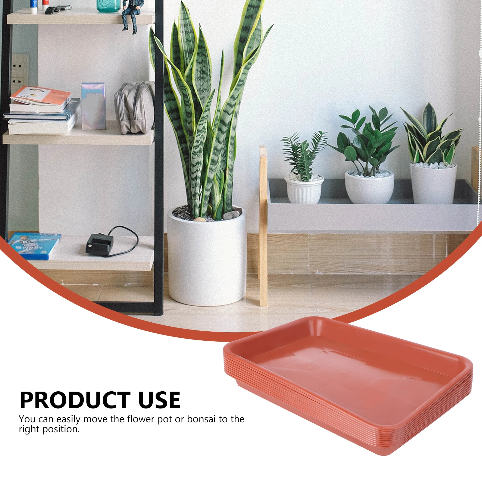 

10 Pcs Rectangular Tray Flowerpot Base Saucer Oblong Planters Square Accessory Plastic Plate