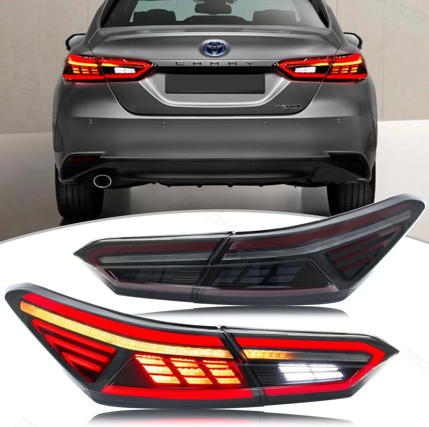 

XOYO Toyota Camry SE LED Tail Light Assembly 2018-2023 Sequential Animation Black Rear Lamps Animated Turn Signals Brake Lights
