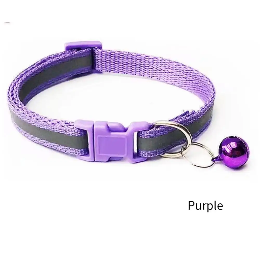 Collar reflectante para gato, Anillo para el cuello, campana, suministros para mascotas, Collar reflectante ajustable elástico de seguridad,