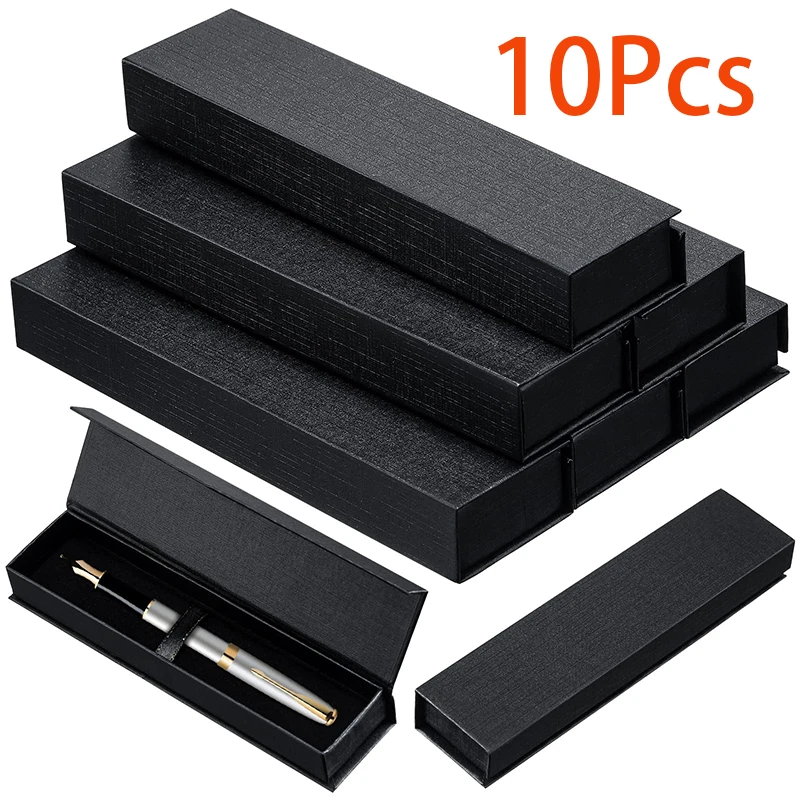 10Pcs Book Type Flip Cover Paper Boxes Neutral Pen Gift Fountain Pen Stationery Pencil Cases