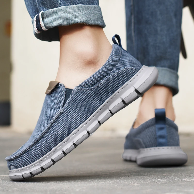 New Men Canvas Shoes Fashion Men\'s Casual Shoes Light Non-slip Loafer Washed Denim Flat shoes Outdoor Sneakers Vulcanized Shoes