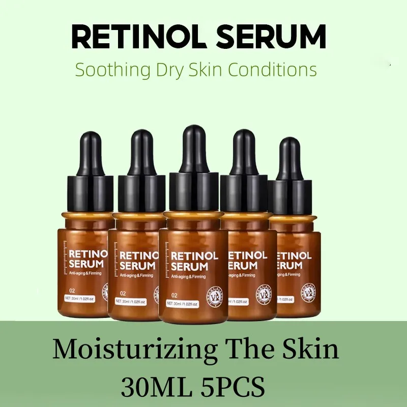 VIBRANT GLAMOUR Retinol Serum เพิ่มความยืดหยุ่นของผิวส่งเสริมการผลิตคอลลาเจนปรับปรุงผิว 30ML 5PCS