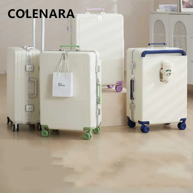 

Дорожная сумка для багажа COLENARA, посадочная коробка с алюминиевой рамой, чемодан на колесиках большой вместимости, 20 дюймов, 22 дюйма, 24 дюйма, 26 дюймов, чемодан на колесиках из АБС-пластика + ПК