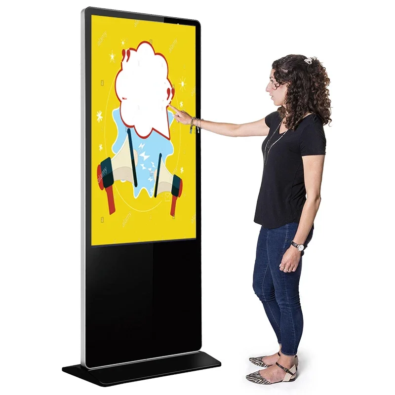 55 inch indoor digital signage touch screen kiosk advertising video display