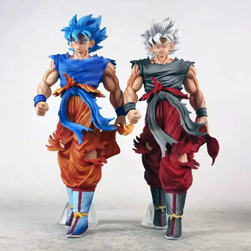 

Dragon Ball Super Goku Figure - Anime Statue With Kai Blue Finish, Collectible Desk Toy For Fans Gift