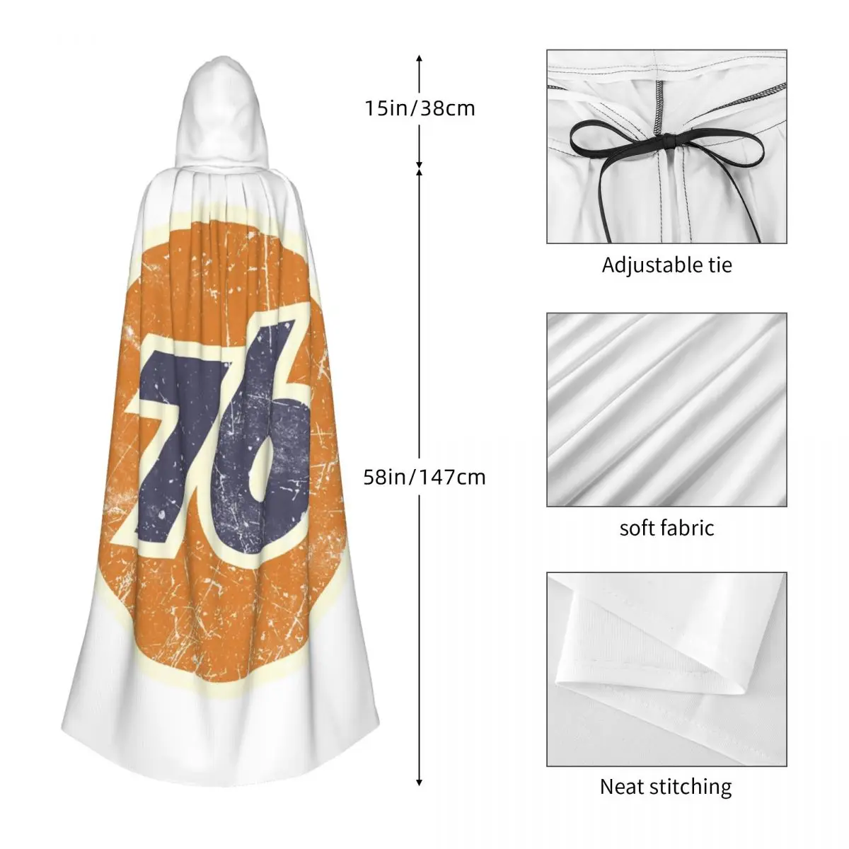 76 Oil Union Vintage Long Hooded Cloak Witch Medieval Costume Cosplay Cape HalloweenVampire Adult Unisex - view 5