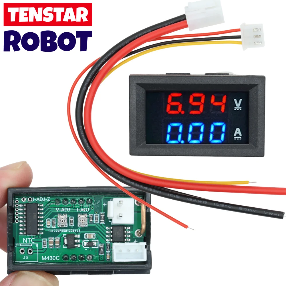 DC 0-100V 10A Digital Voltmeter Ammeter Dual Display Voltage Detector Current Meter Panel Amp Volt Gauge 0.28\