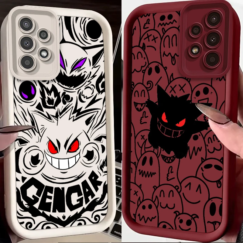 P-Pokemons G-Gengguis Cartoon For Samsung A73 A71 A54 A53 A52 A51 A33 A32 A21S A14 A13 A12 A03 A04 A05 5G Eye Ladder Soft