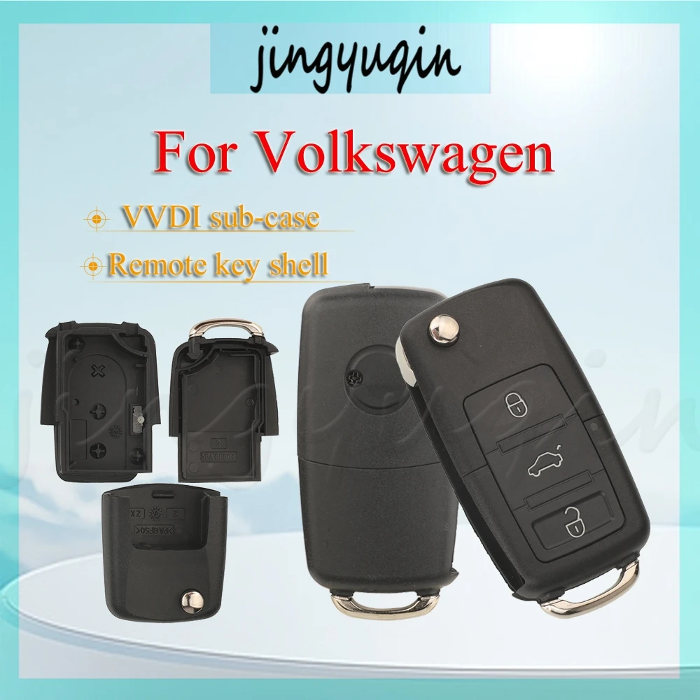 

Jingyuqin для дополнительного шасси Volkswagen VVDI, 3 клавиши, без эмбриона, без замены сиденья, 3 кнопки, автомобильный пульт дистанционного управления, корпус смарт-ключа