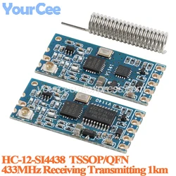 5pcs/1pc HC-12 SI4463 433Mhz Wifi Wireless Serial Port Module HC12 1KM 1000m 433MHz Receiving and Transmitting Board PCB