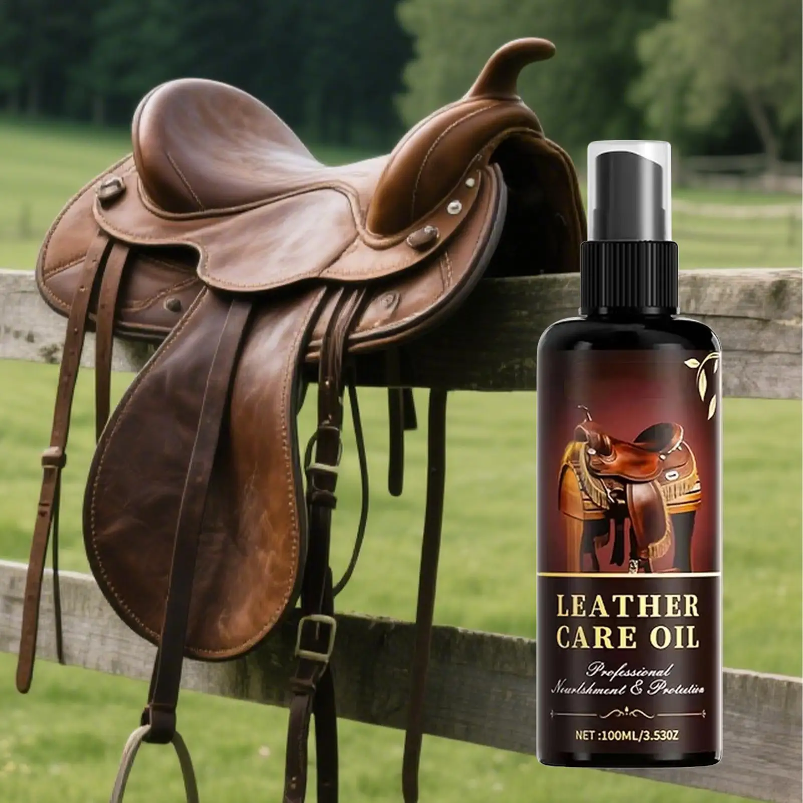 100ml Fast Absorbing Equestrian Leather Conditioner Oil Horse Tack Care Solution Outdoor Protective Leather Softener