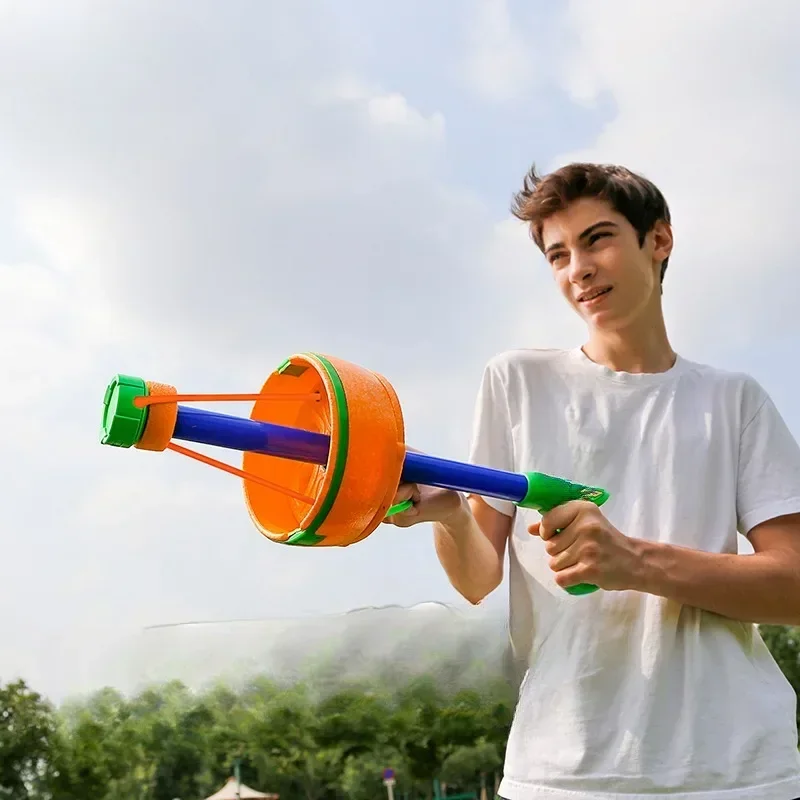 Flying ring launcher, space toy gun, circular flying saucer gun, flying back and forth, outdoor sports game toys