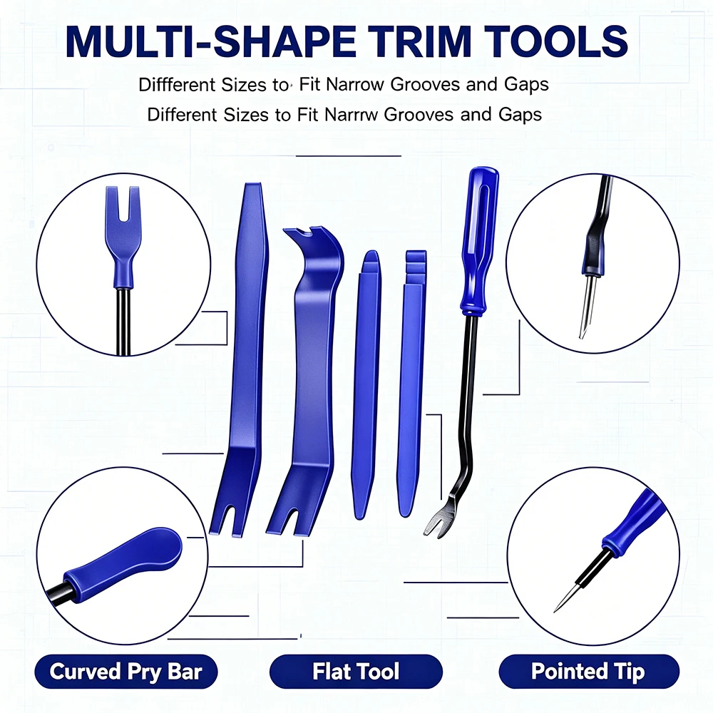 41Pcs Auto Interior Trim Removal Tools Set Car Door Panel Radio Dashboard Pry Kit For Car Modification Repair