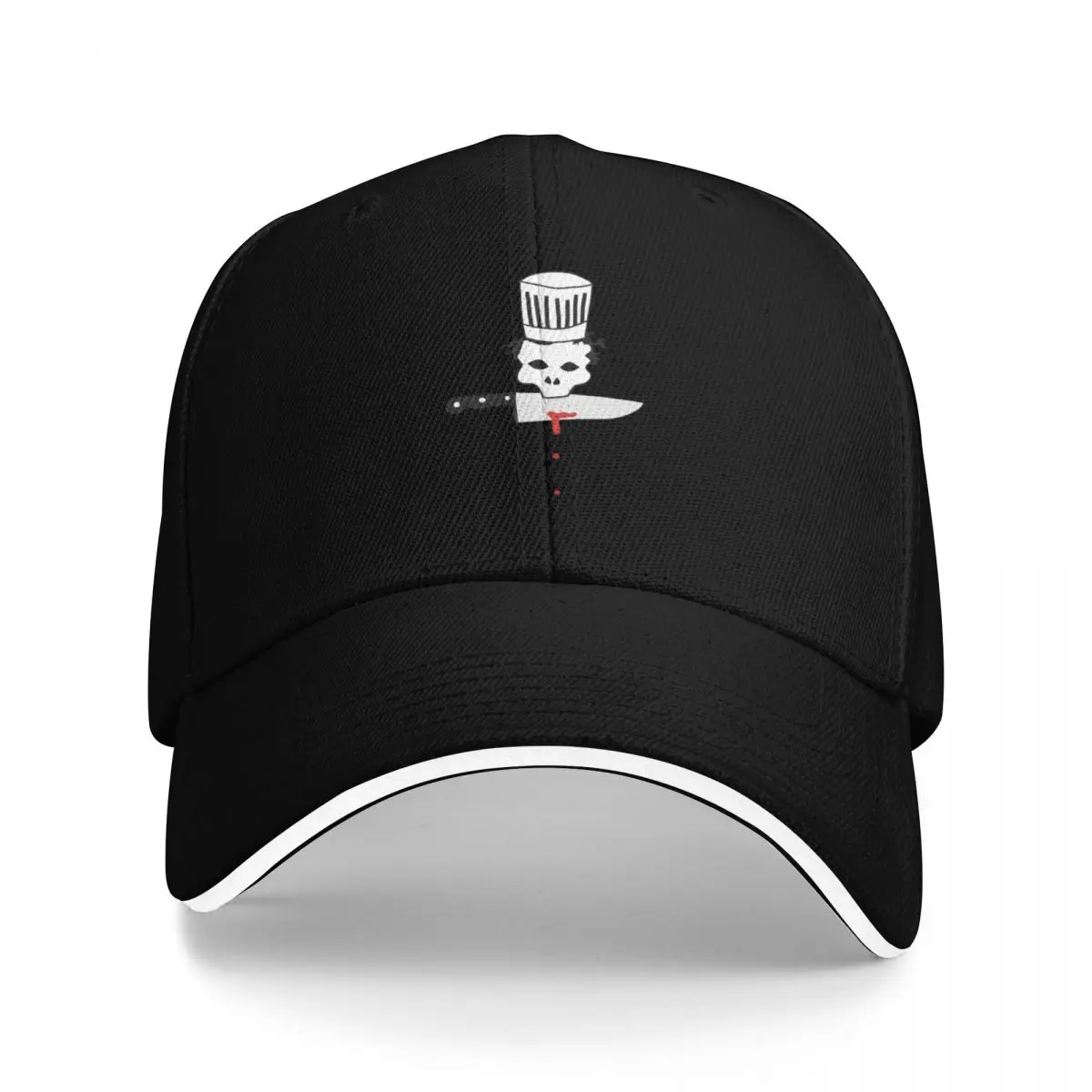 

Chef skull with knife Anthony Bourdain emblem Baseball Cap Beach Outing tea Hat Beach Bag New In The Hat Men Hats Women's