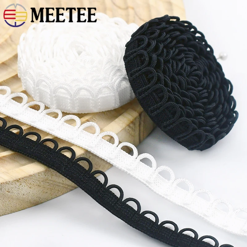2/5/10m faixa elástica de náilon em forma de u laço botão colarinho roupa interior renda guarnição vestido de casamento fita bandas diy acessórios de costura